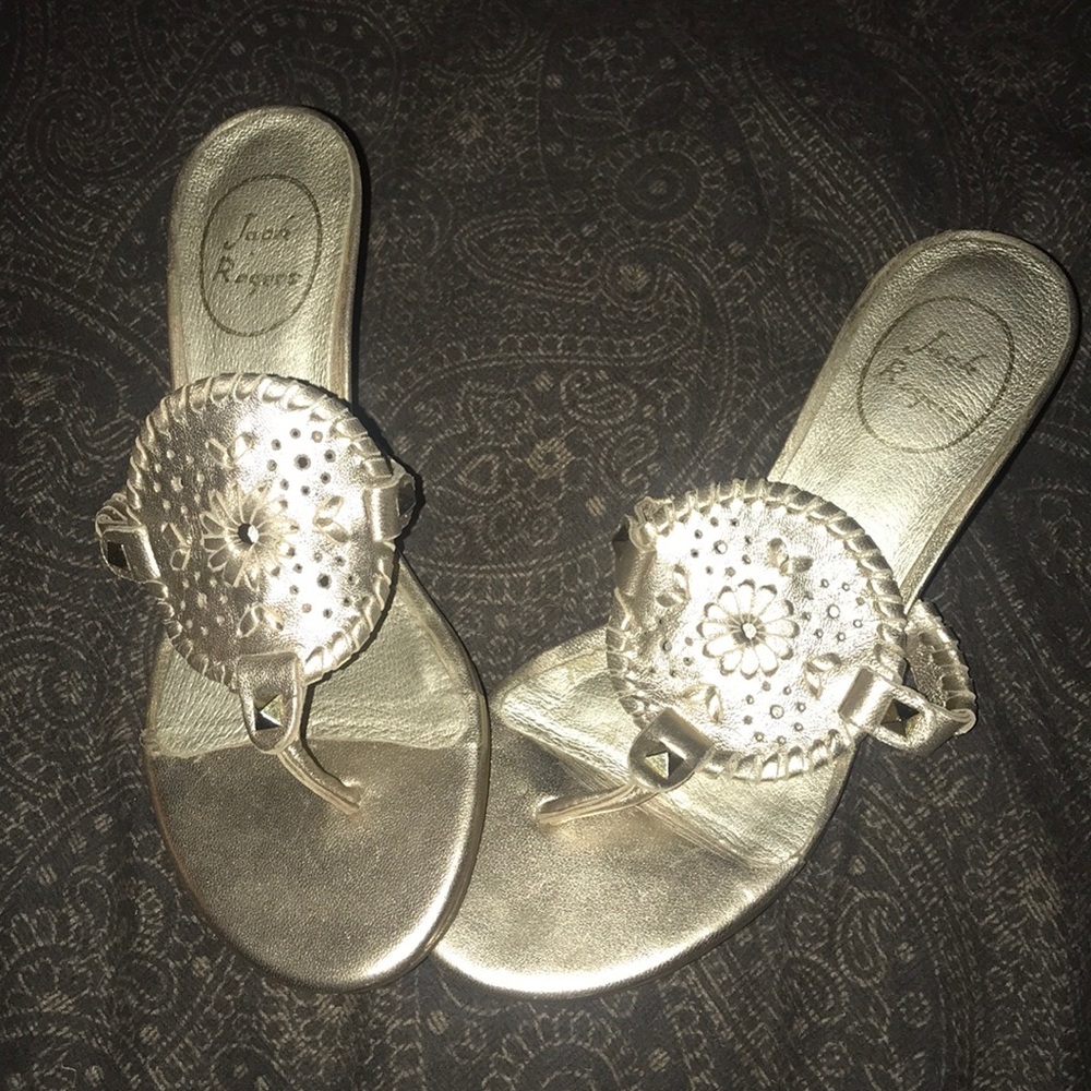 Platinum Jack Rogers Wedges